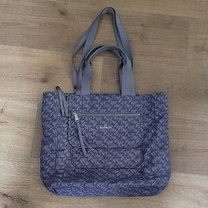 Kipling Shoulder Multi Pocket Gray Print Tote Bag Handbag
